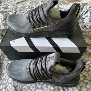 adidas Men’s Gray Sneakers with Neon Yellow Accents
